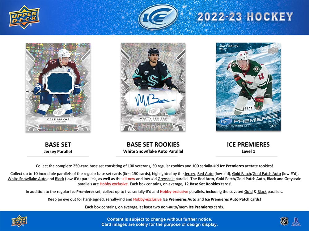 2022-23 UPPER DECK ICE HOCKEY HOBBY BOX