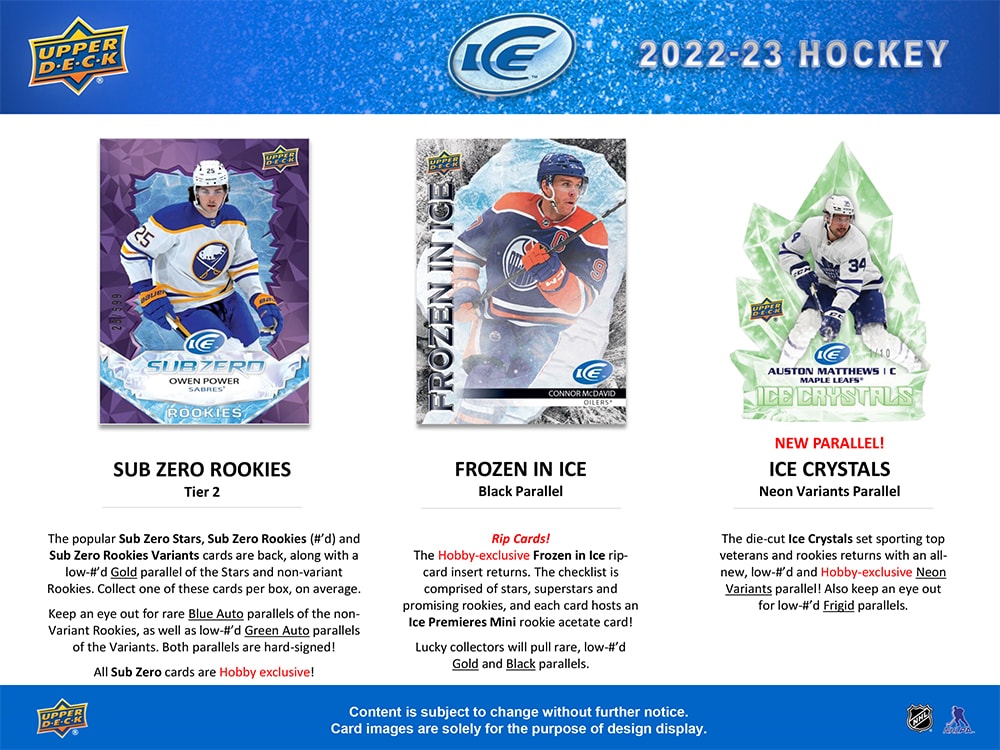 2022-23 UPPER DECK ICE HOCKEY HOBBY BOX