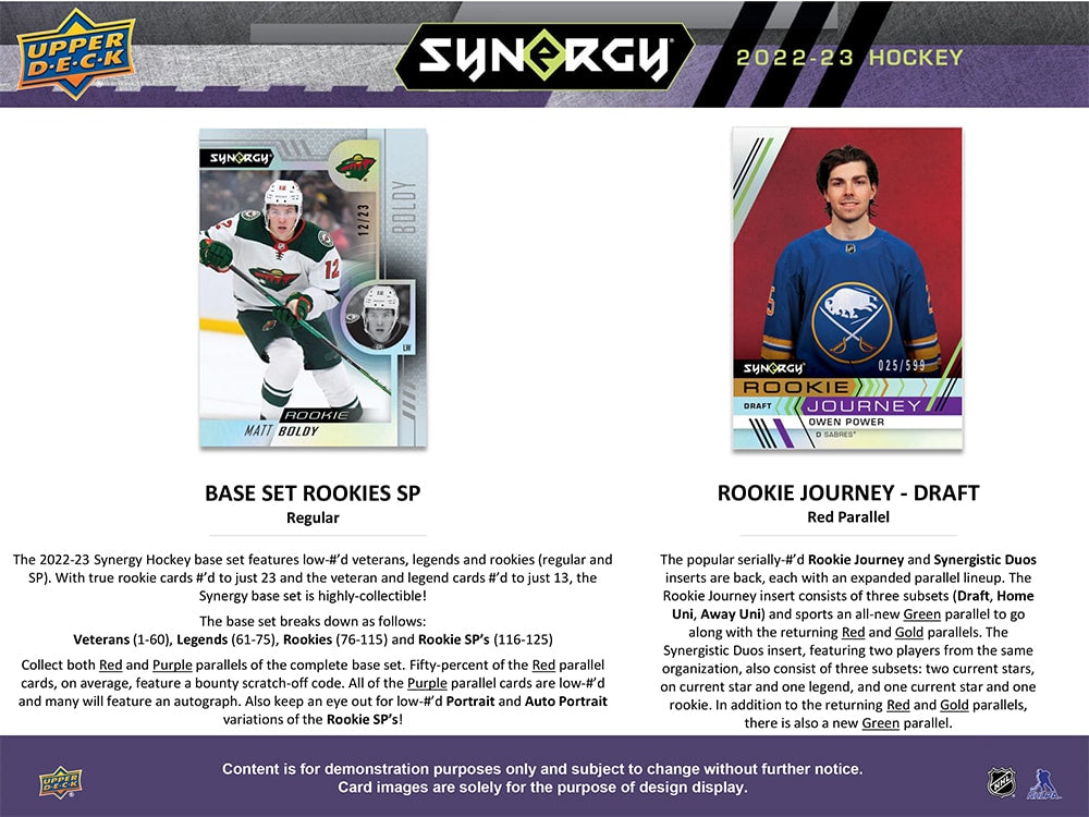 2022-23 UPPER DECK SYNERGY HOCKEY HOBBY BOX