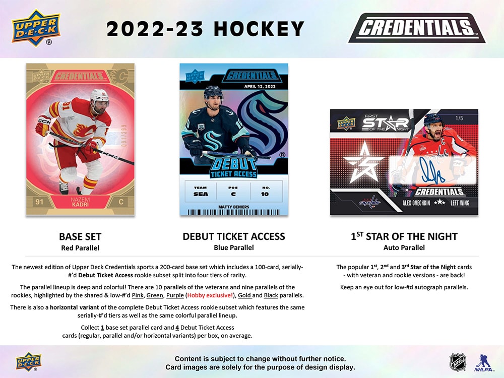 2022-23 UPPER DECK CREDENTIALS HOCKEY HOBBY BOX