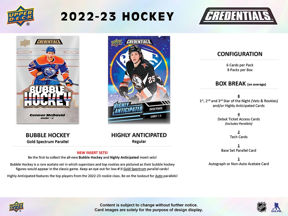 2022-23 UPPER DECK CREDENTIALS HOCKEY HOBBY BOX