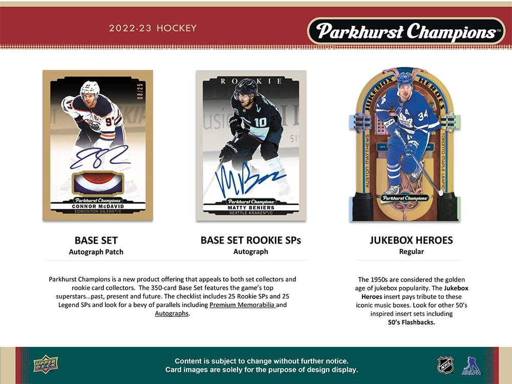 2022-23 UPPER DECK PARKHURST CHAMPIONS HOCKEY HOBBY BOX