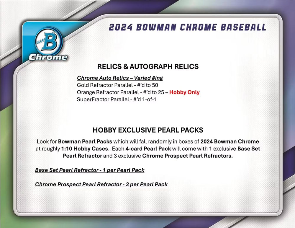 2024 Bowman Chrome Baseball Hobby Box