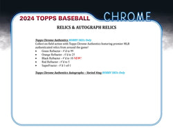 2024 TOPPS CHROME BASEBALL HOBBY BOX