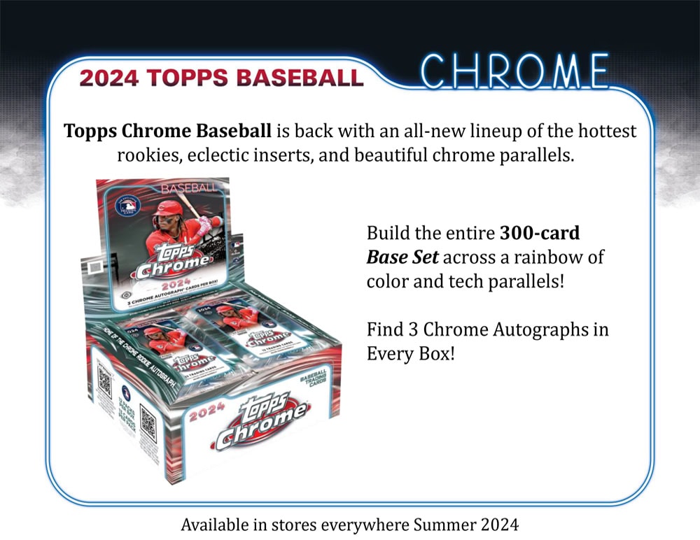 2024 TOPPS CHROME BASEBALL HOBBY BOX