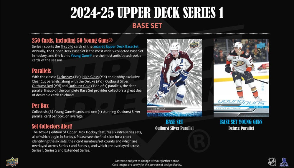 2024-25 Upper Deck Series 1 Hobby Box  (Available Instore)