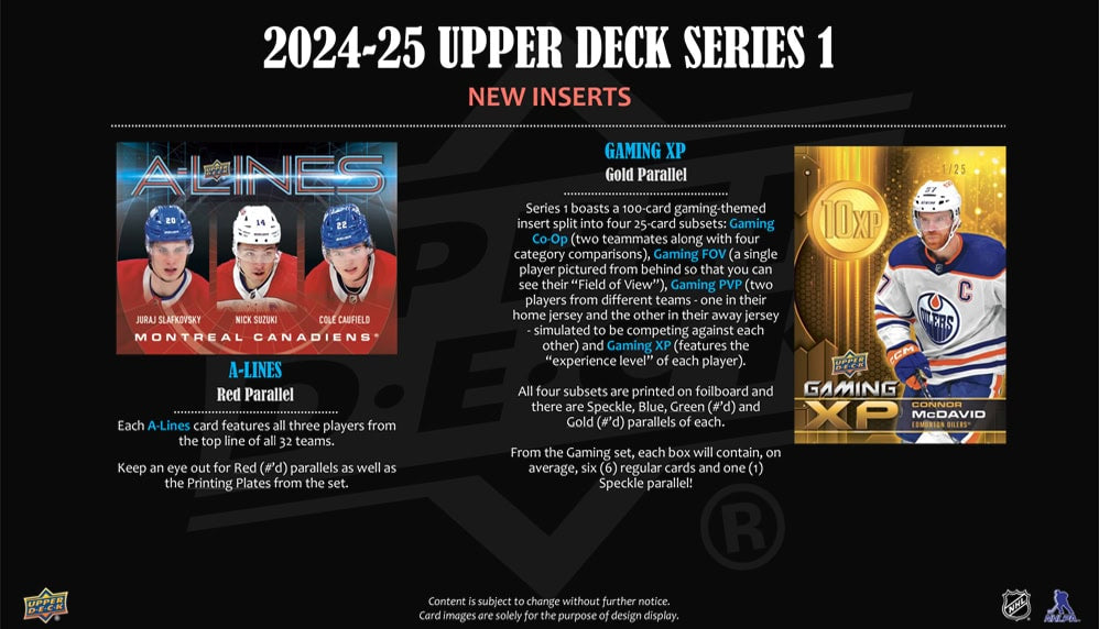 2024-25 Upper Deck Series 1 Hobby Box  (Available Instore)