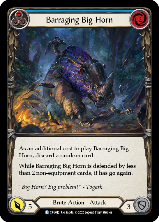 Barraging Big Horn (Blue) [CRU012] (Crucible of War)  1st Edition Rainbow Foil