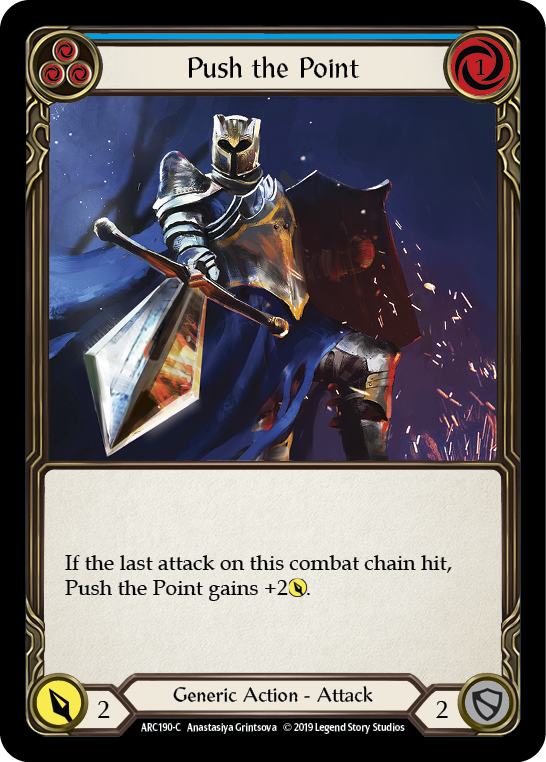 Push the Point (Blue) [ARC190-C] (Arcane Rising)  1st Edition Rainbow Foil