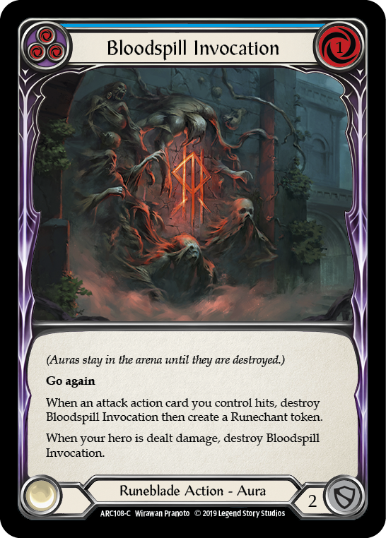 Bloodspill Invocation (Blue) [ARC108-C] (Arcane Rising)  1st Edition Rainbow Foil