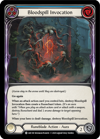 Bloodspill Invocation (Blue) [U-ARC108] (Arcane Rising Unlimited)  Unlimited Rainbow Foil