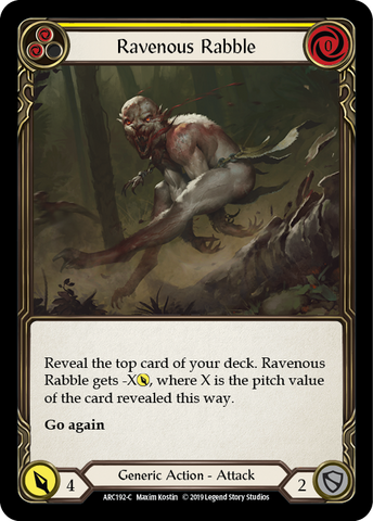 Ravenous Rabble (Yellow) [ARC192-C] (Arcane Rising)  1st Edition Rainbow Foil