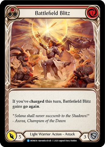 Battlefield Blitz (Red) [MON036-RF] (Monarch)  1st Edition Rainbow Foil